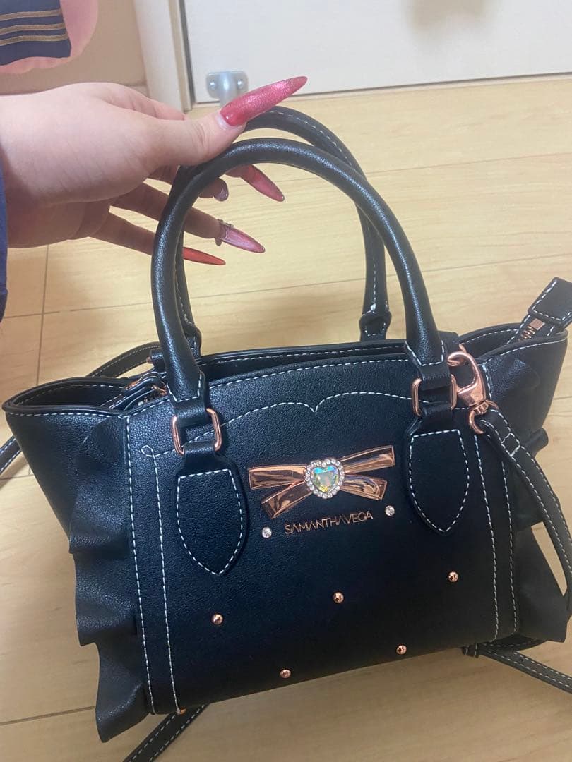 サマンサベガ トートバッグ フリル ブラック