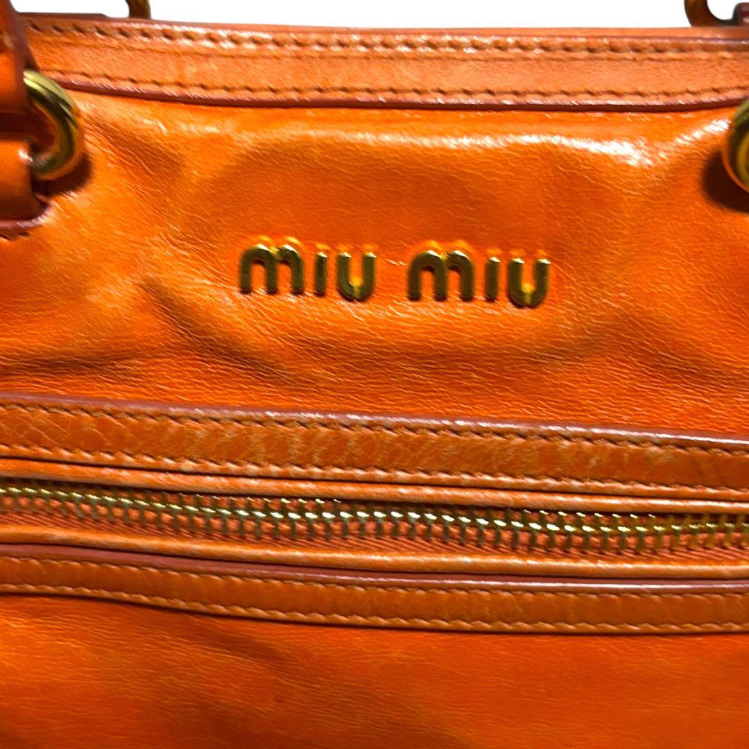 【名作】miumiu ヴィッテロシャイン 2wayバッグ ヴィンテージ加工