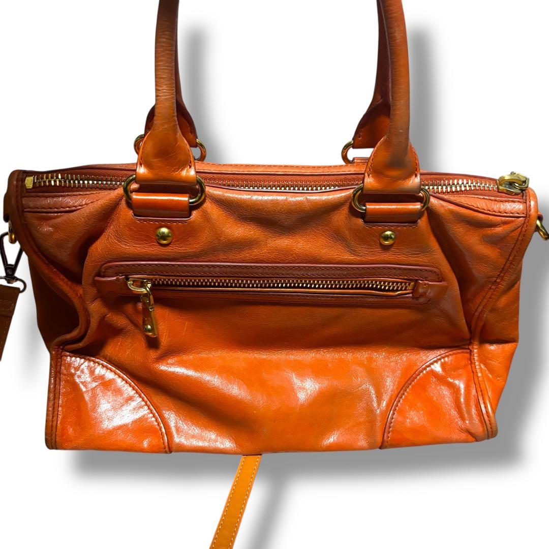 【名作】miumiu ヴィッテロシャイン 2wayバッグ ヴィンテージ加工