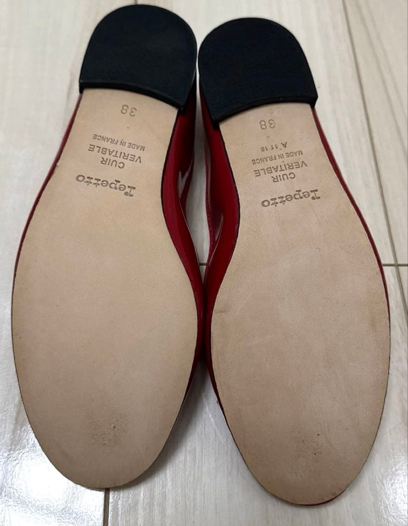 Repetto レペット　エナメル赤 フラットシューズ　バレエシューズ　38
