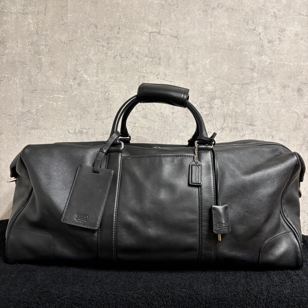 美品 COACH ボストンバッグ ブラック 2way ブラック レザー 旅行