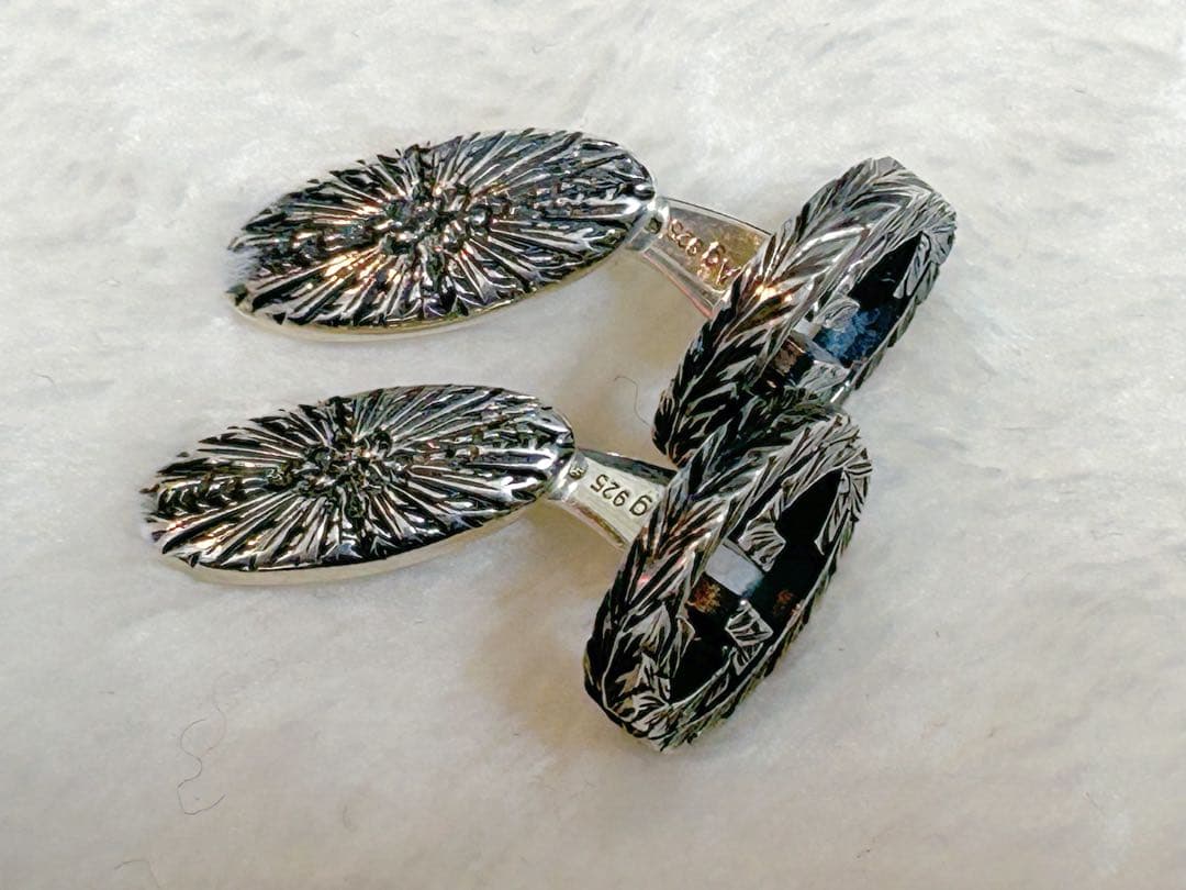 グッチ インターロッキングG カフス シルバー 925 エングレービング加工