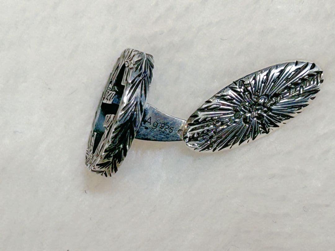 グッチ インターロッキングG カフス シルバー 925 エングレービング加工