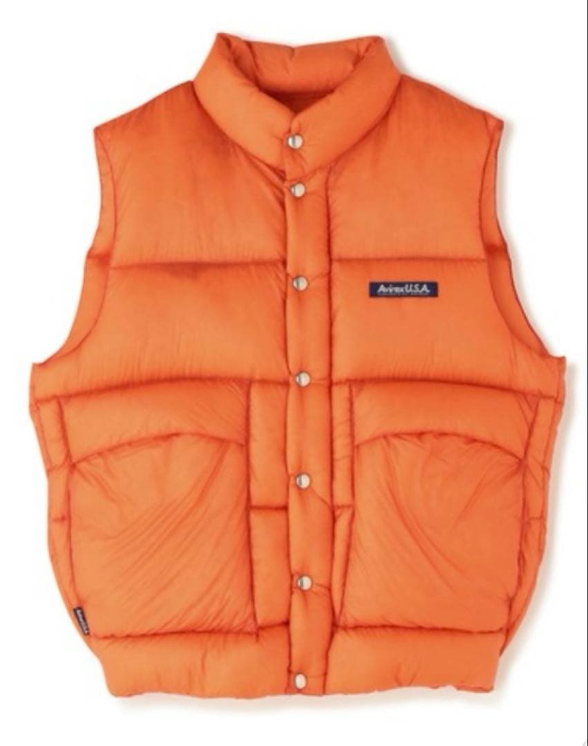 AVIREXダウンベスト オレンジ　サイズL