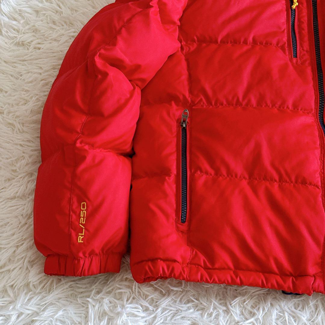 Lサイズ✨ポロラルフローレン ダウンジャケット イエローポニー刺繍 メンズ 赤