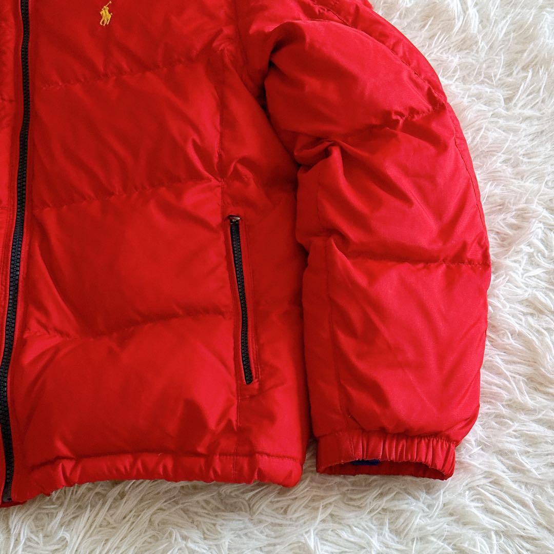 Lサイズ✨ポロラルフローレン ダウンジャケット イエローポニー刺繍 メンズ 赤