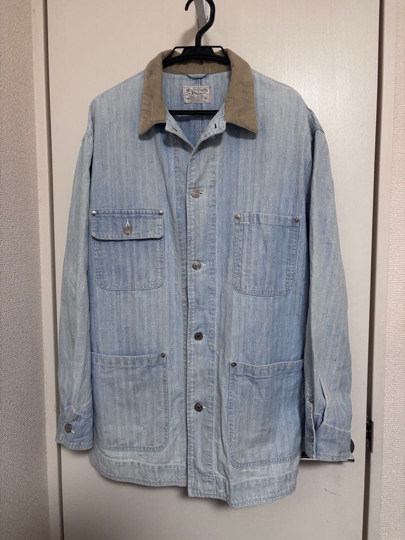 希少 80s ラルフローレン　カバーオール　ヘリンボーン　USA製　白タグ