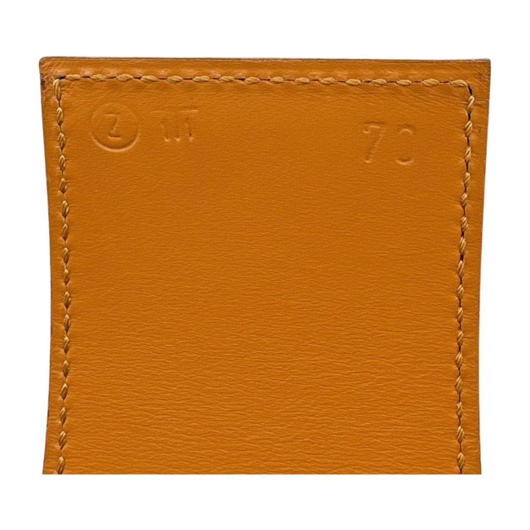 エルメス コリエドシアン メドール ベルト レザー ブラック ゴールド金具 70