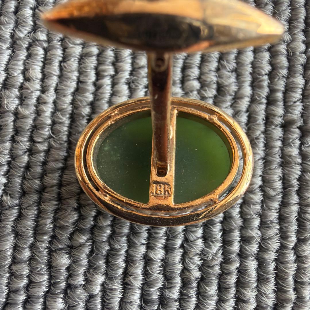 ニ*ム様 18k 翡翠　フリンクス