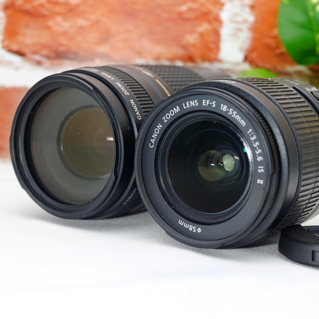 超望遠レンズ付き✨Wi-Fi画像転送✨Canon Kiss X8i✨ダブルレンズ