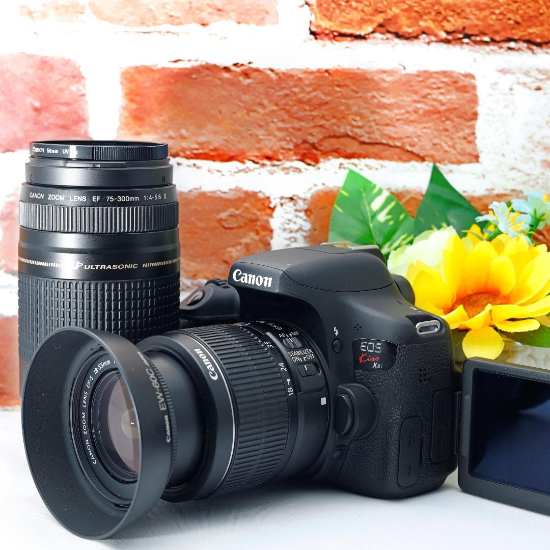 超望遠レンズ付き✨Wi-Fi画像転送✨Canon Kiss X8i✨ダブルレンズ