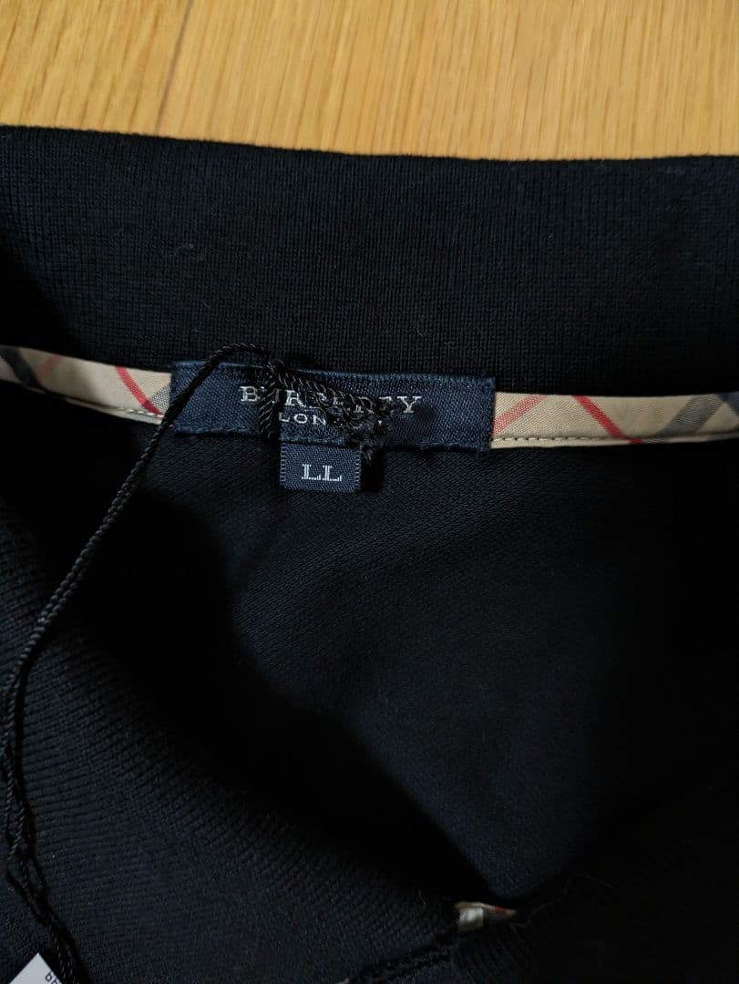 新品　バーバリー　ロンドン　ポロシャツ　XL　LL　ノバチェック　黒