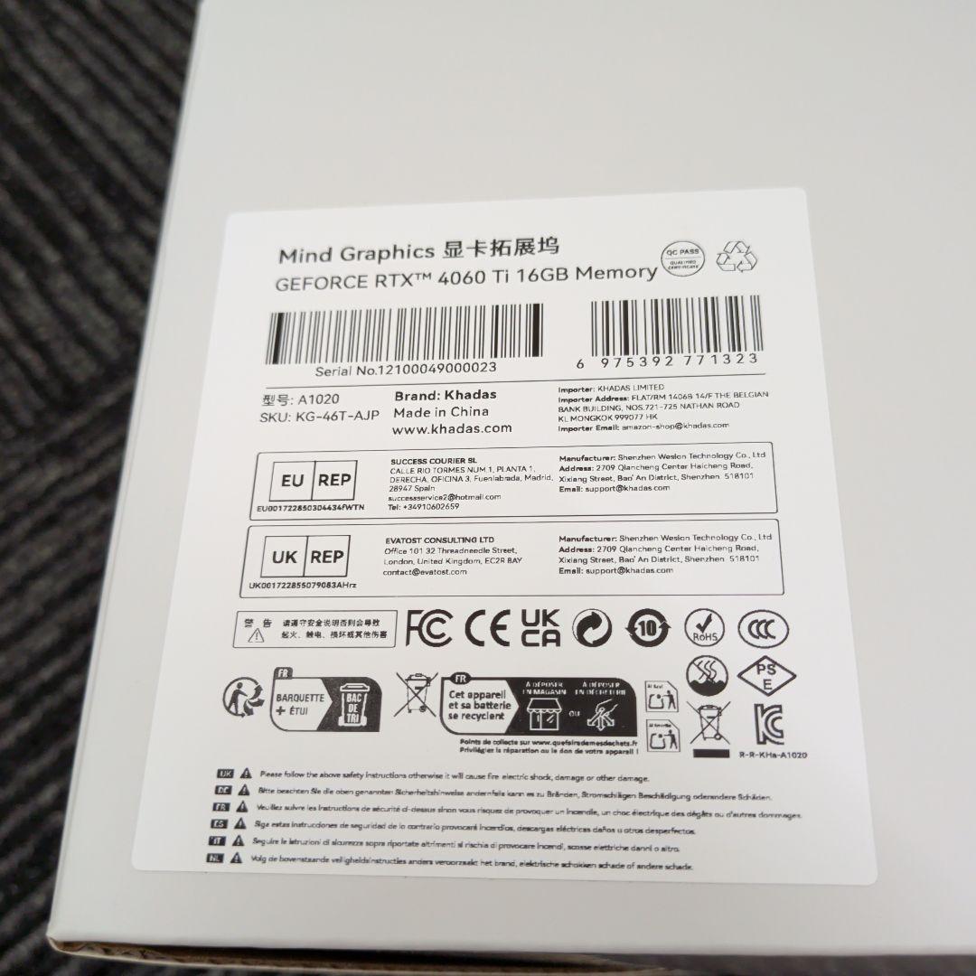 グラフィックボード・グラボ・ビデオカード Khadas MindGraphicsGeForceRTX4060Ti16GB