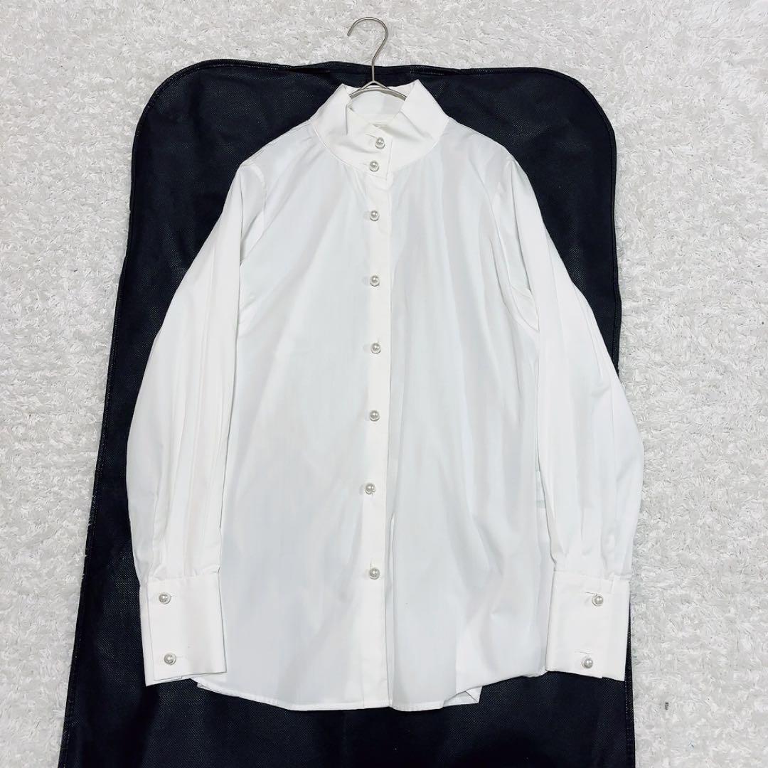 セブンテン ケープ付きパールボタンシャツ ブラウス ホワイト S