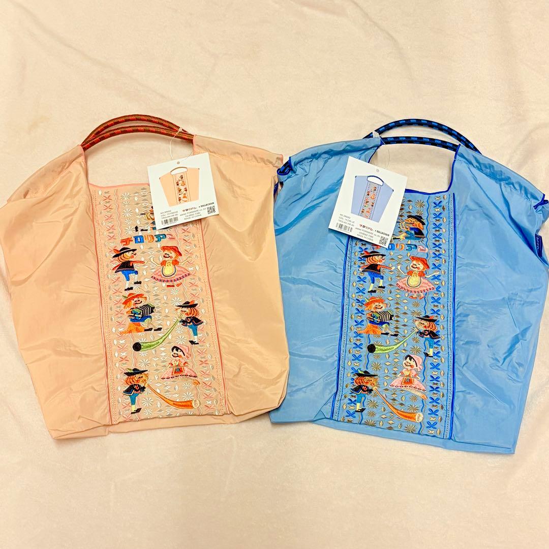 【限定発売】ボールアンドチェーン　コラボバッグ　チロリアンテープ柄　ブルーピンク