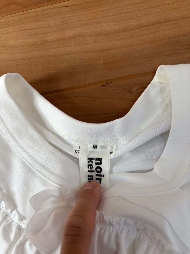 noir kei ninomiya ホワイトフリル長袖Tシャツ M