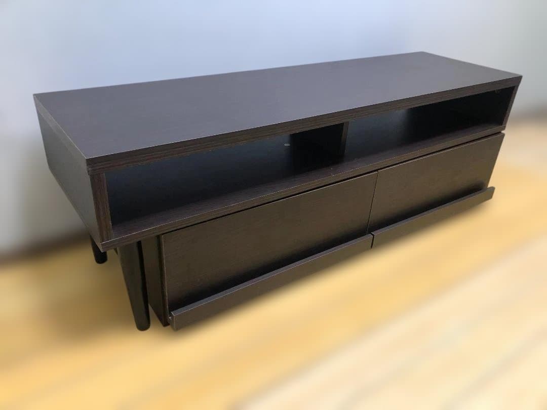 送料無料 テレビボード ローボード 伸縮式 ブラウン 引き出し 251124