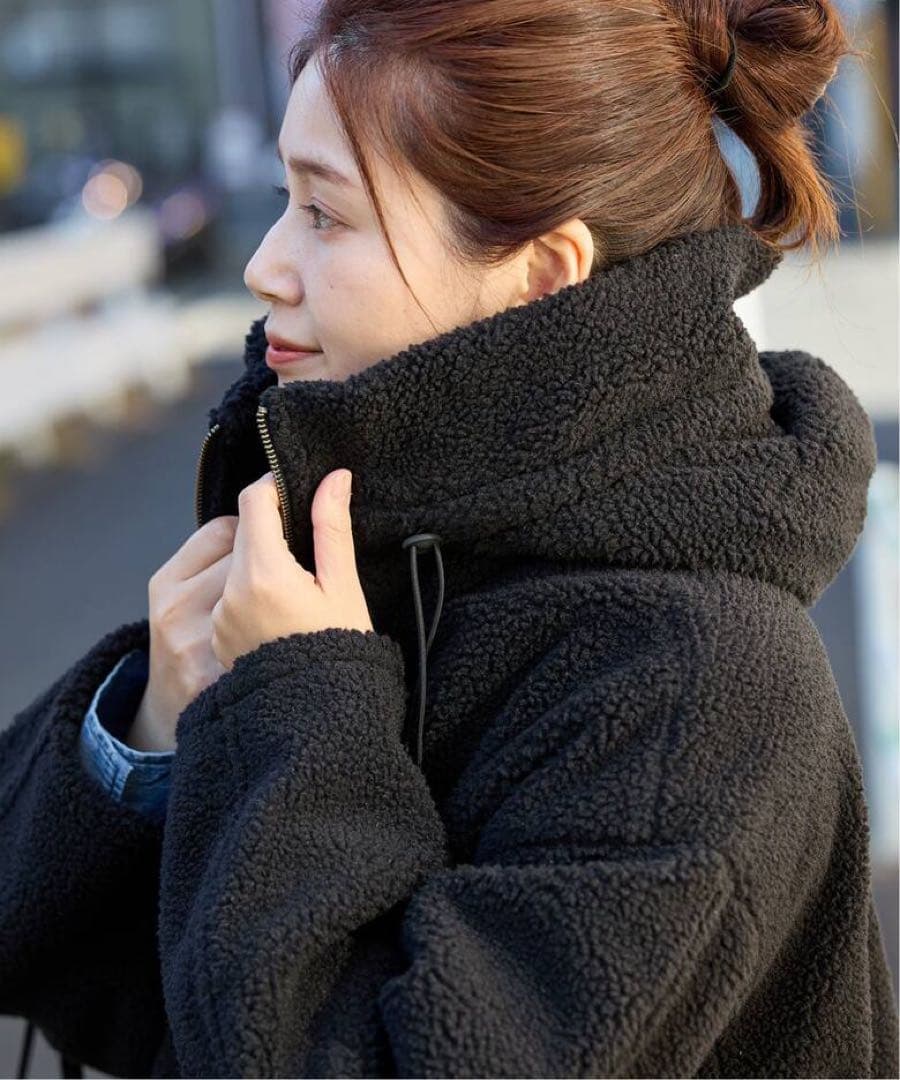 レディース アウター ボアフードコート ロングコート ボアコート 上着