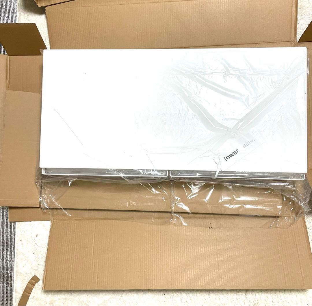 山崎実業 ツーウェイキッチン家電下引き出し＆スライドテーブル タワー W80