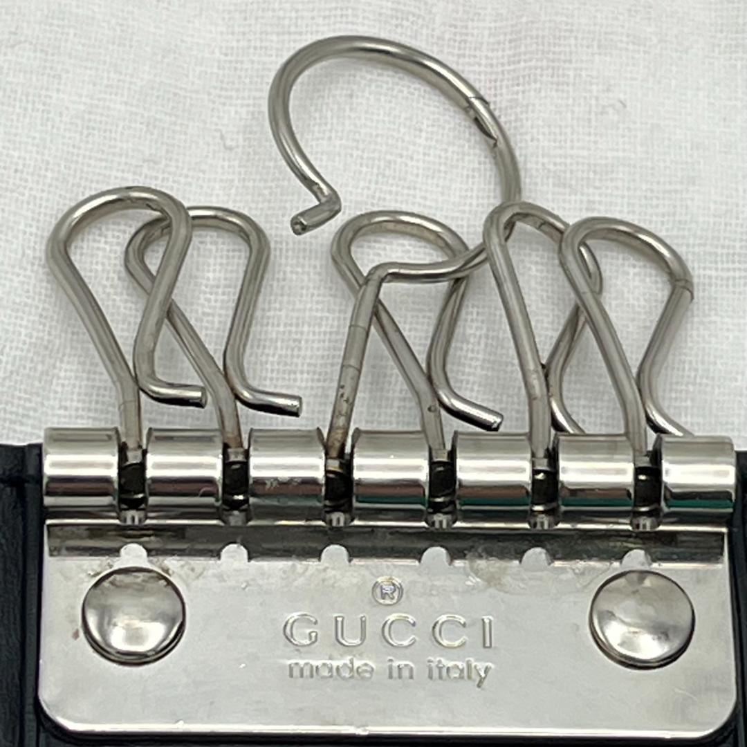 【美品】GUCCI グッチ シェリーライン GG柄 6連 キーケース ブラック