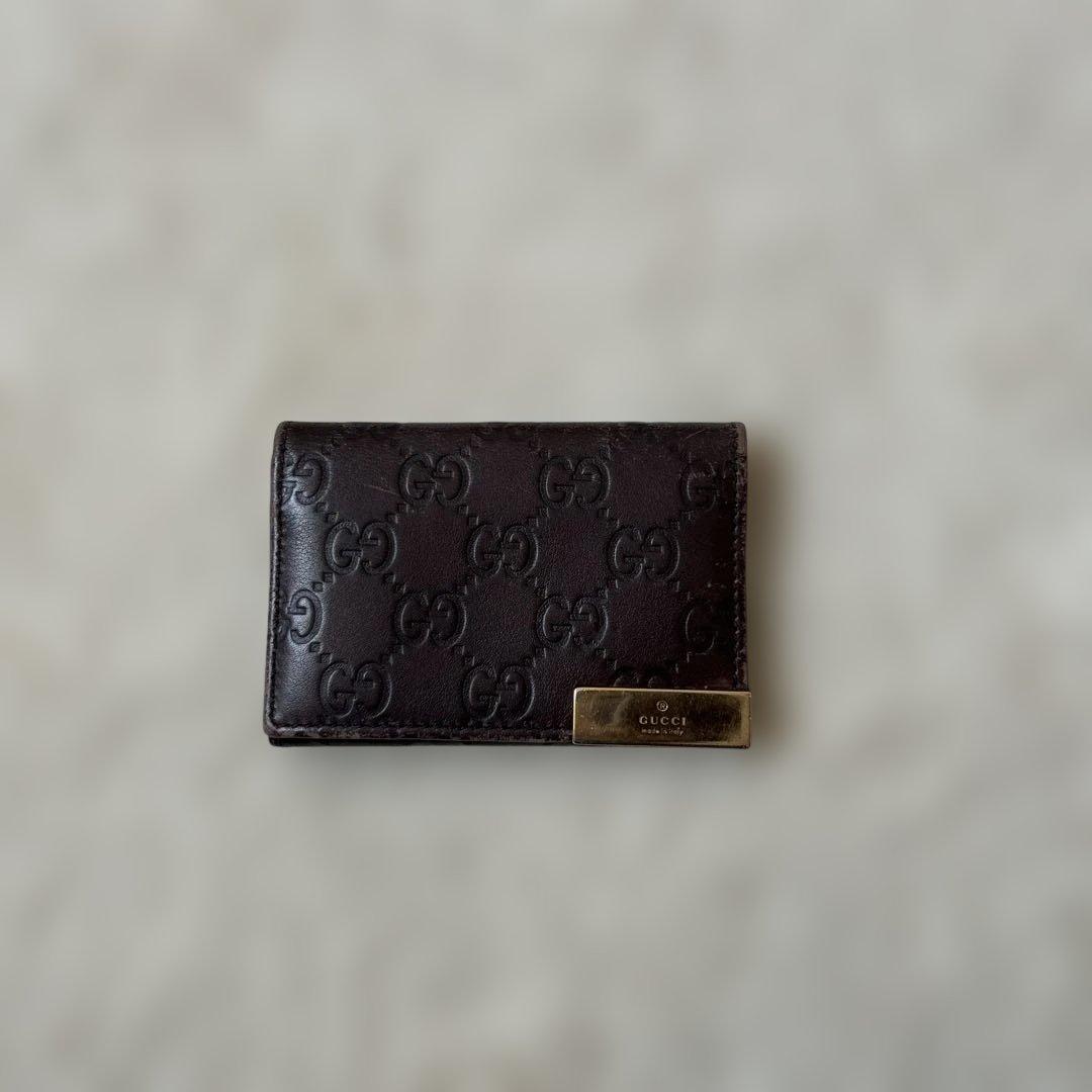 GUCCI ダークブラウン 名刺入れ