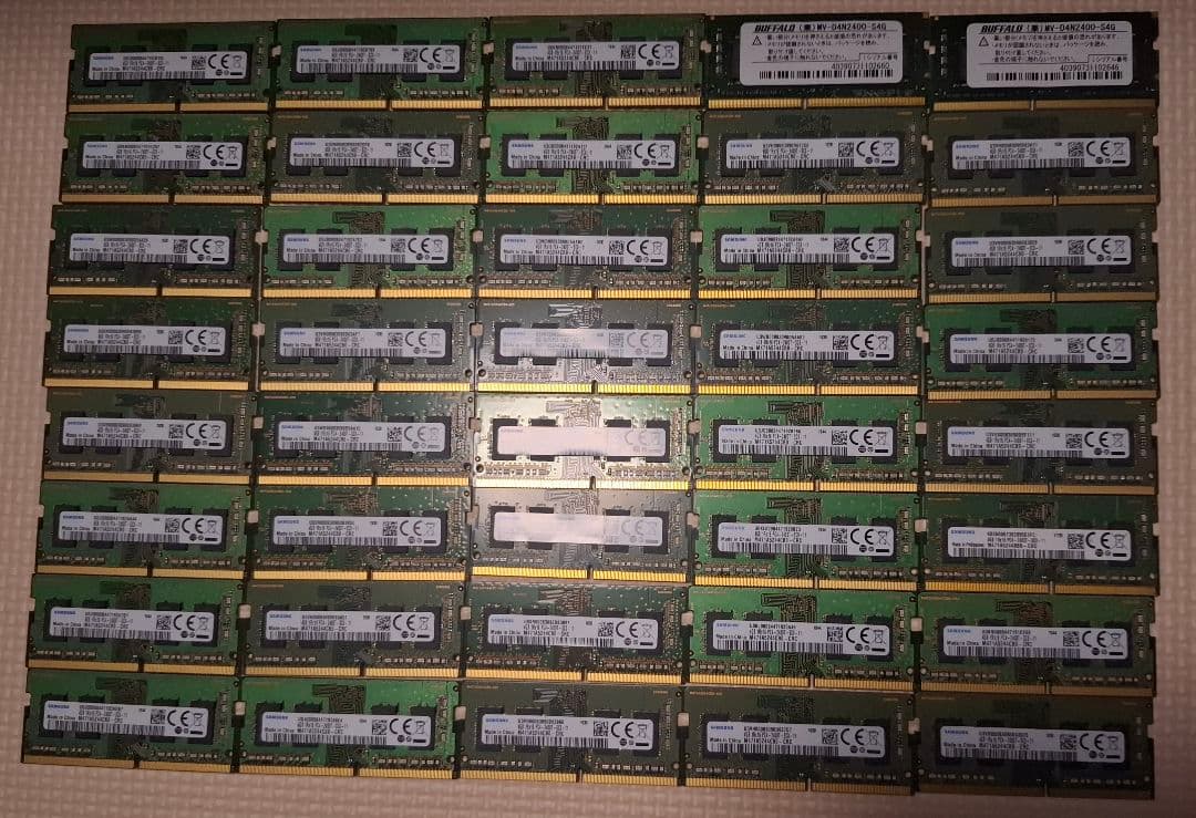 4GBメモリ ノートPC用(SAMSUNG 38枚、BUFFALO 2枚)