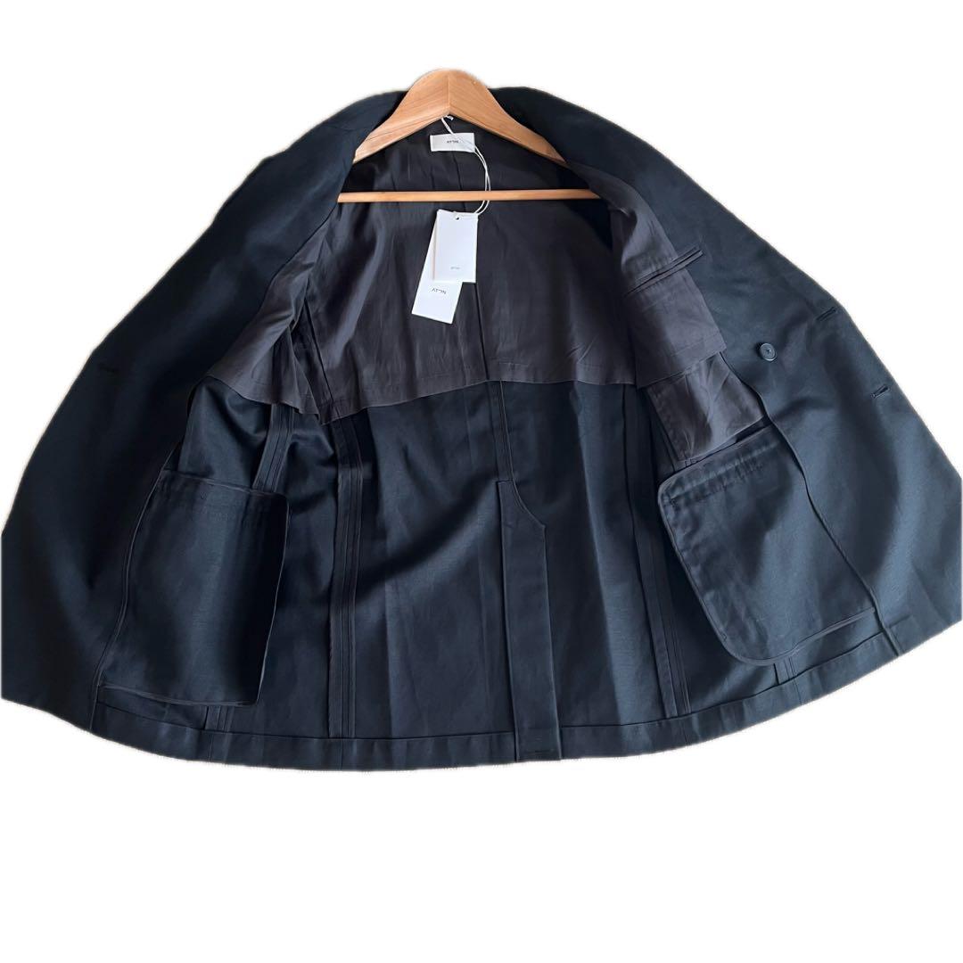 ✨未使用タグ付き✨ATON 25SS ダブル ジャケット ウールリネン 黒 S