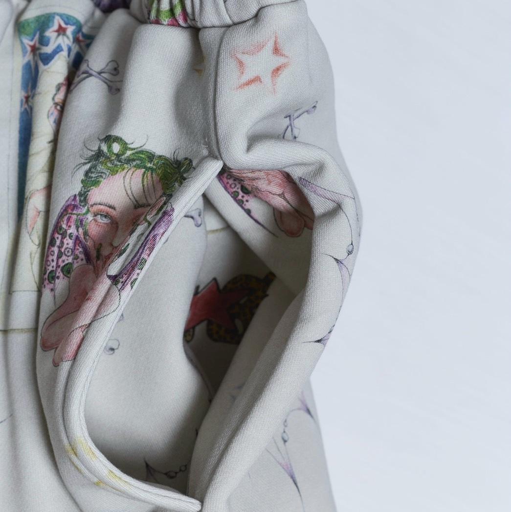 即完売品 仲里依紗 Re. アールイードット 手書きスウェットパンツ ホワイト