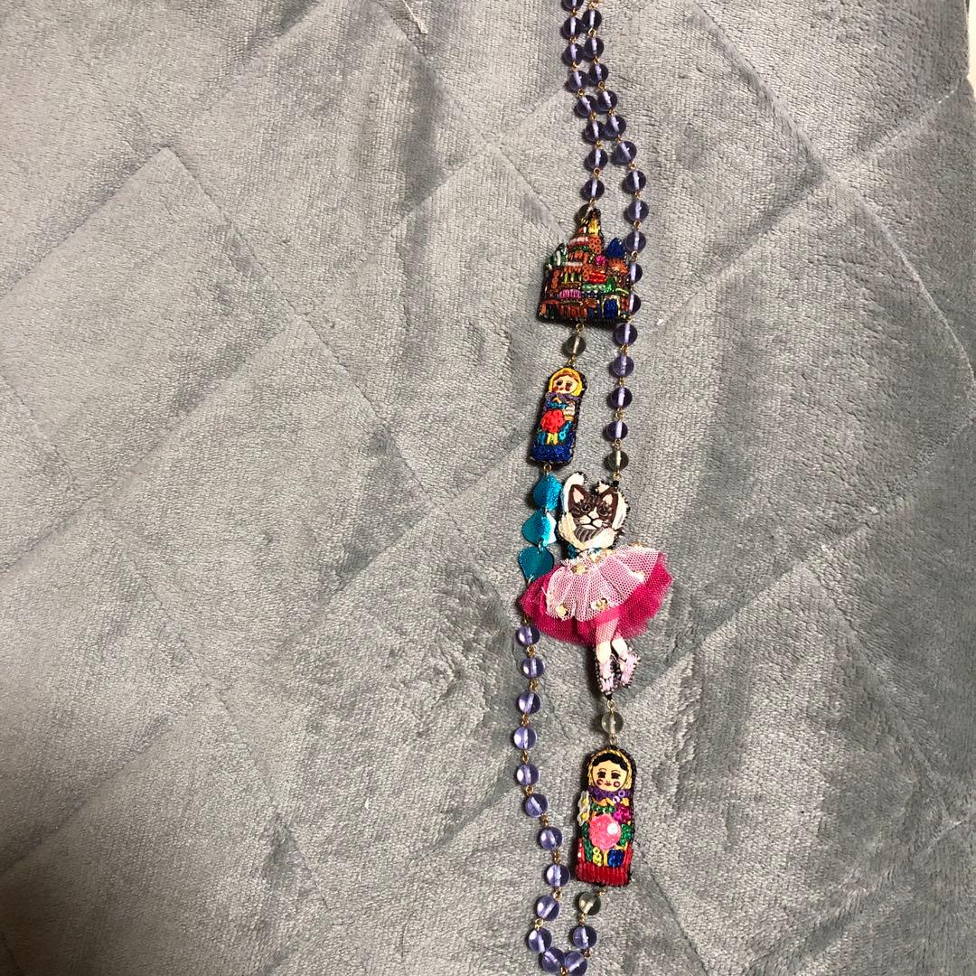 刺繍ネックレス 約70cm