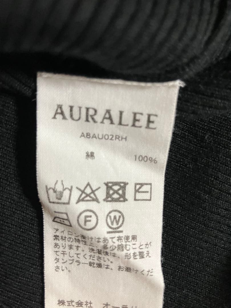 AURALEE×RonHerman 別注 ギザリブ Uネックカットソー　黒