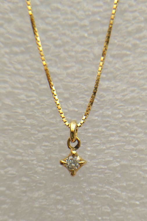agete K18 ダイヤモンド（0.05ct）ネックレス