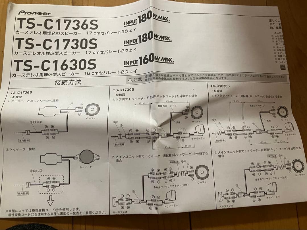 くろ　カロッツェリア　TS-C1736S バッフルセット