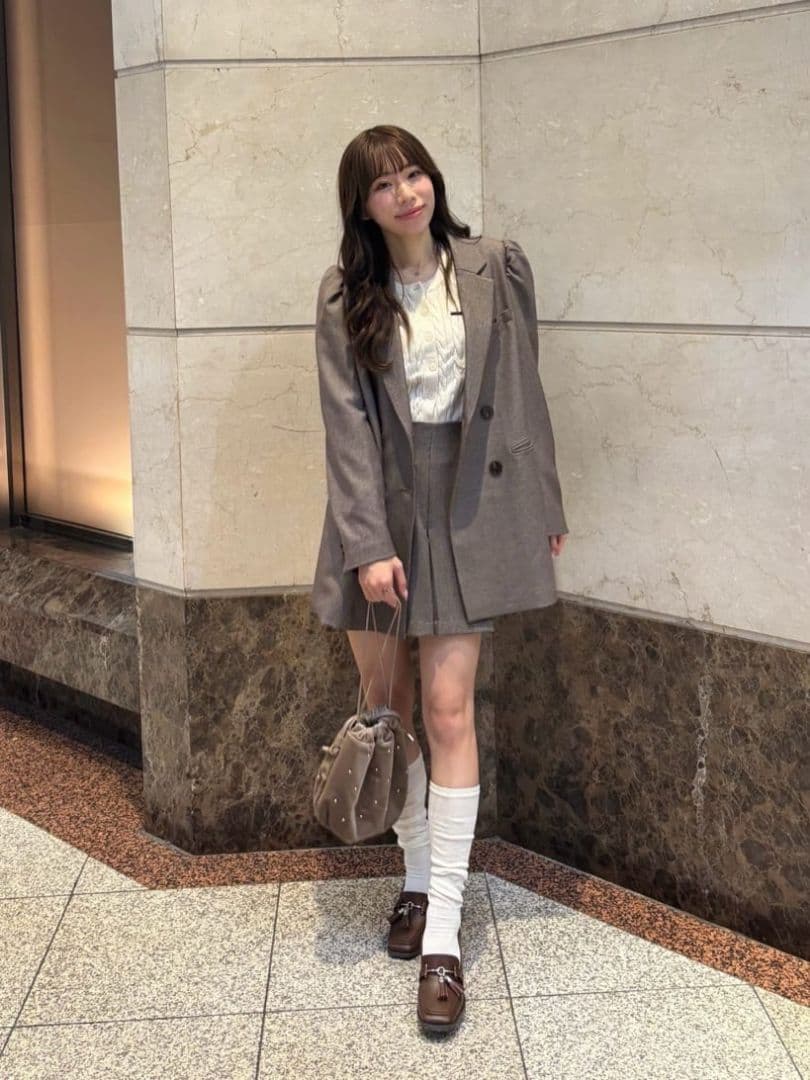 完売 Sサイズ ココディール 新品タグ付 ロングダブルジャケット MIXブラウン