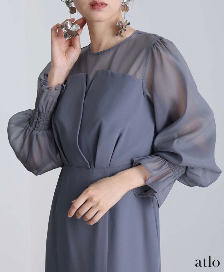 atlo シフォンビスチェタイトワンピース　XL