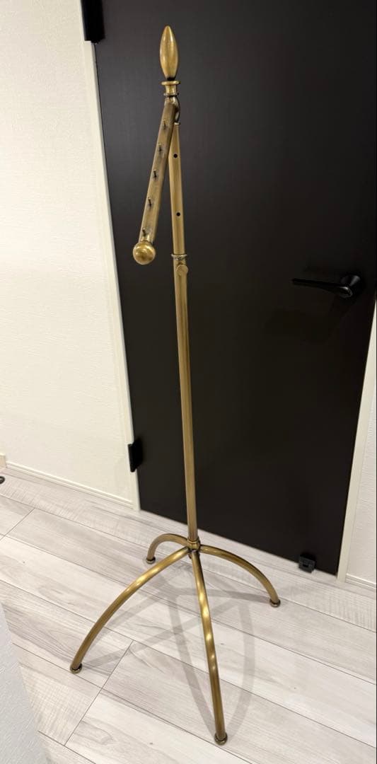 ハンガーラック　傾斜ハンガー　高さ可変　アンティークゴールド　ラスト1点