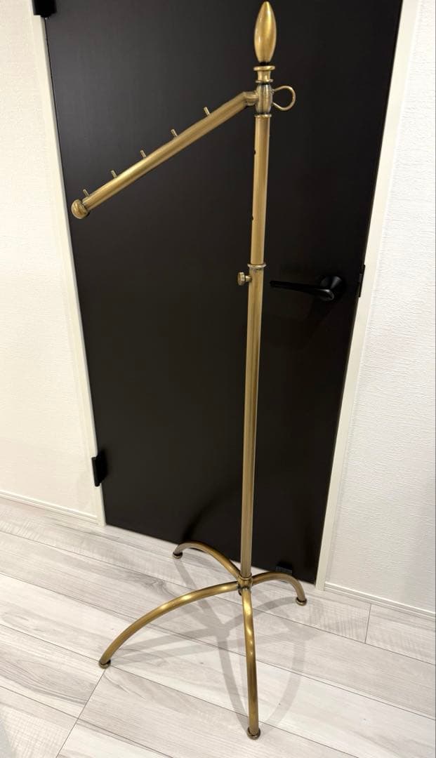 ハンガーラック　傾斜ハンガー　高さ可変　アンティークゴールド　ラスト1点