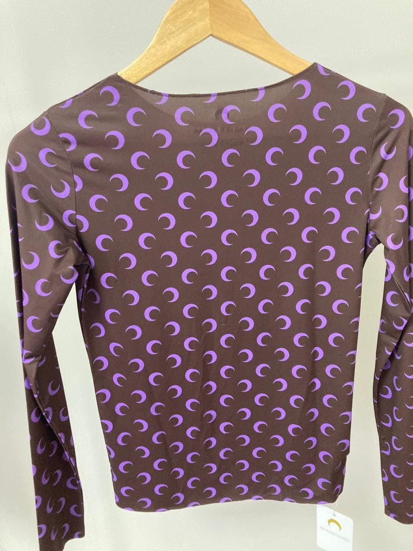 MARINE SERRE 長袖 Tシャツ ブラウン・パープル