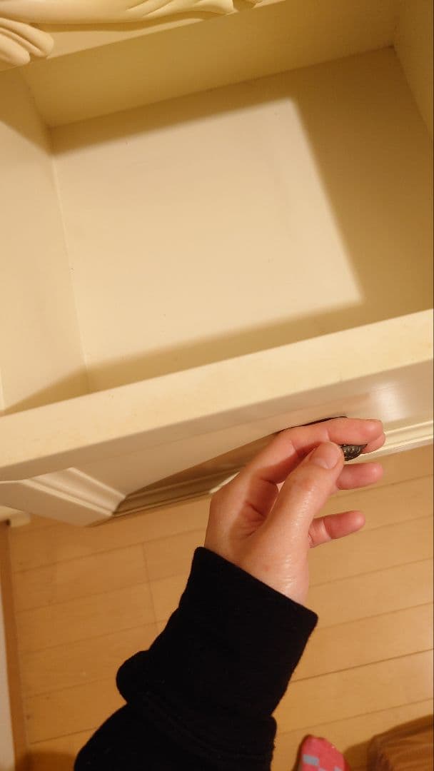 美品姫系アイボリー5段チェストタンス