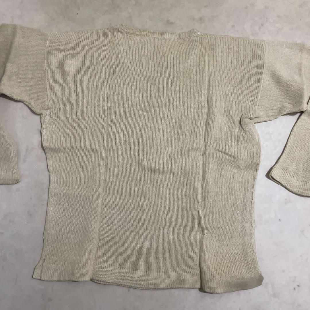 ISSEY MIYAKE ベージュ クルーネックシルクセーター