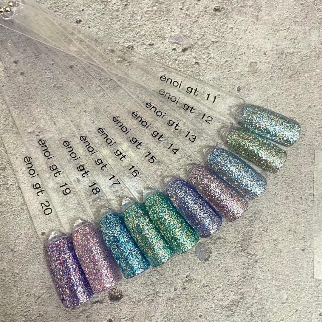 【開封品】ギャリッター寒色10色 enoi エノイ,カラーチャート付き