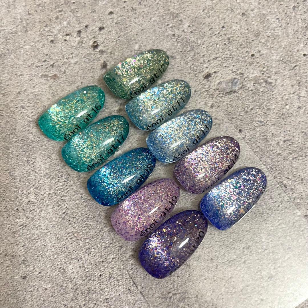 【開封品】ギャリッター寒色10色 enoi エノイ,カラーチャート付き