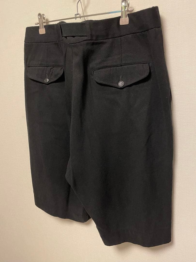 COMOLI シルクネップ ハーフパンツ 3 BLACK SILK100