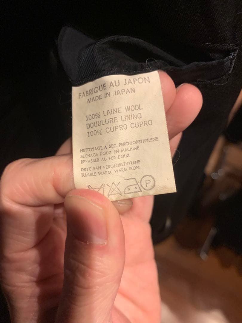 あ*め様 ヨウジヤマモト ダブルブレスト テーラードジャケット 黒