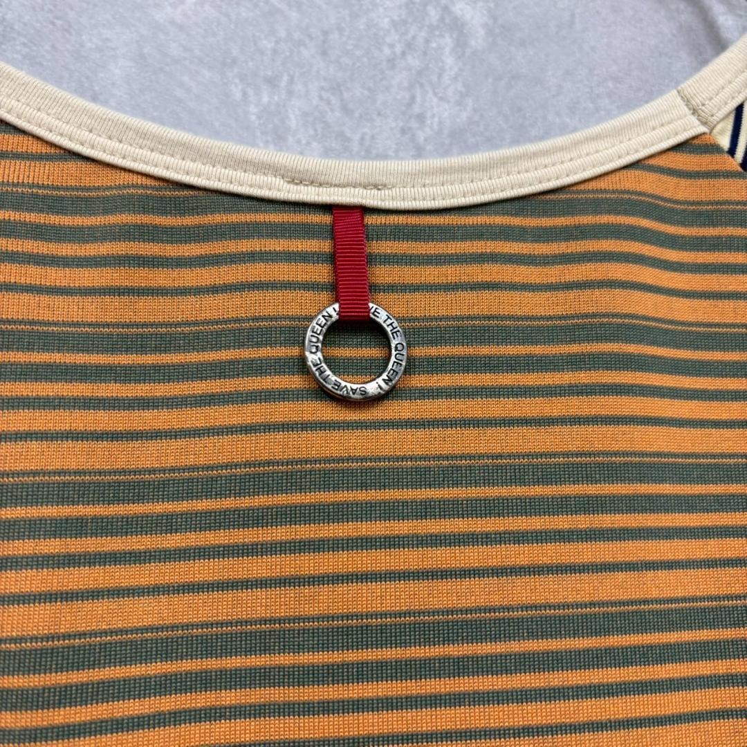 良デザイン◎ Y2K SAVE THE QUEEN 総柄トップス N2566