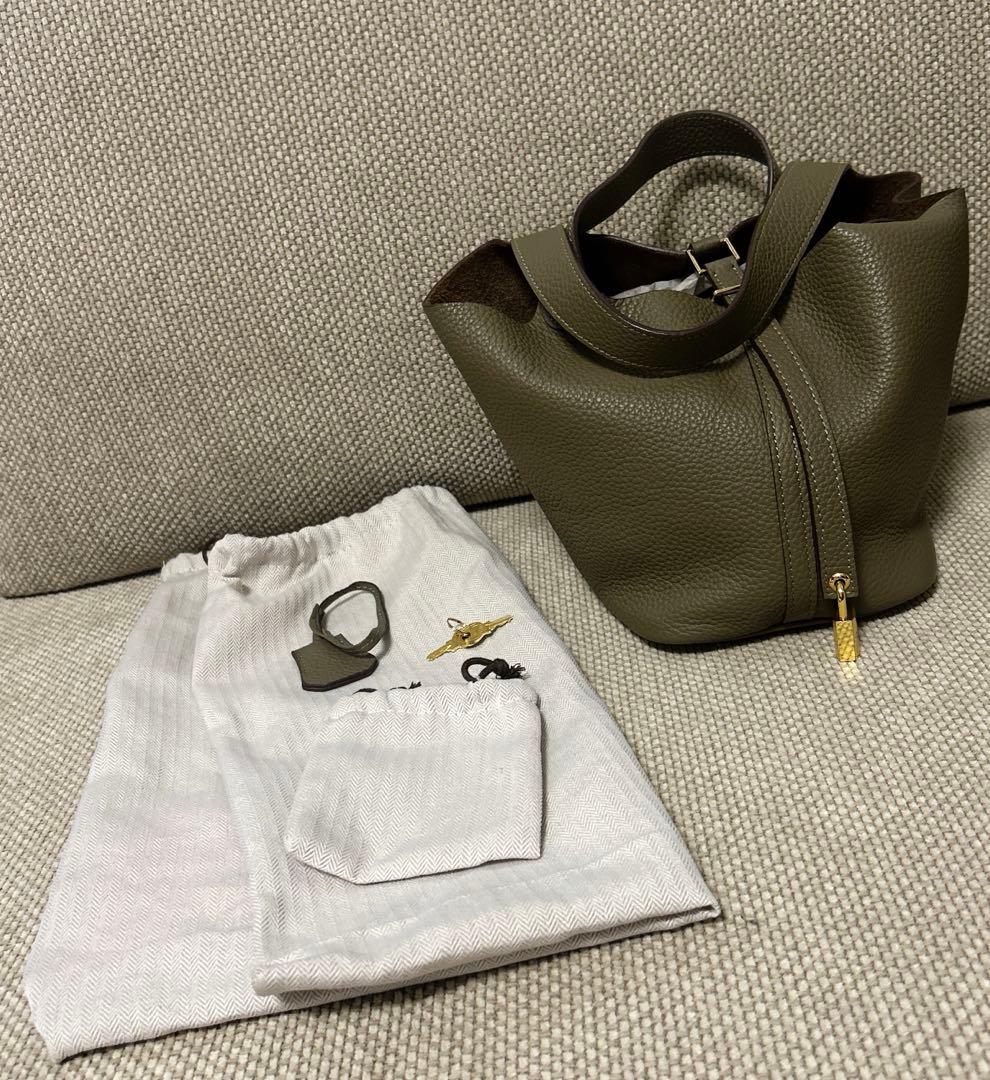 キューブバッグ　エトープ×ゴールド金具PM 本革 キューブバッグ　ノーブランド