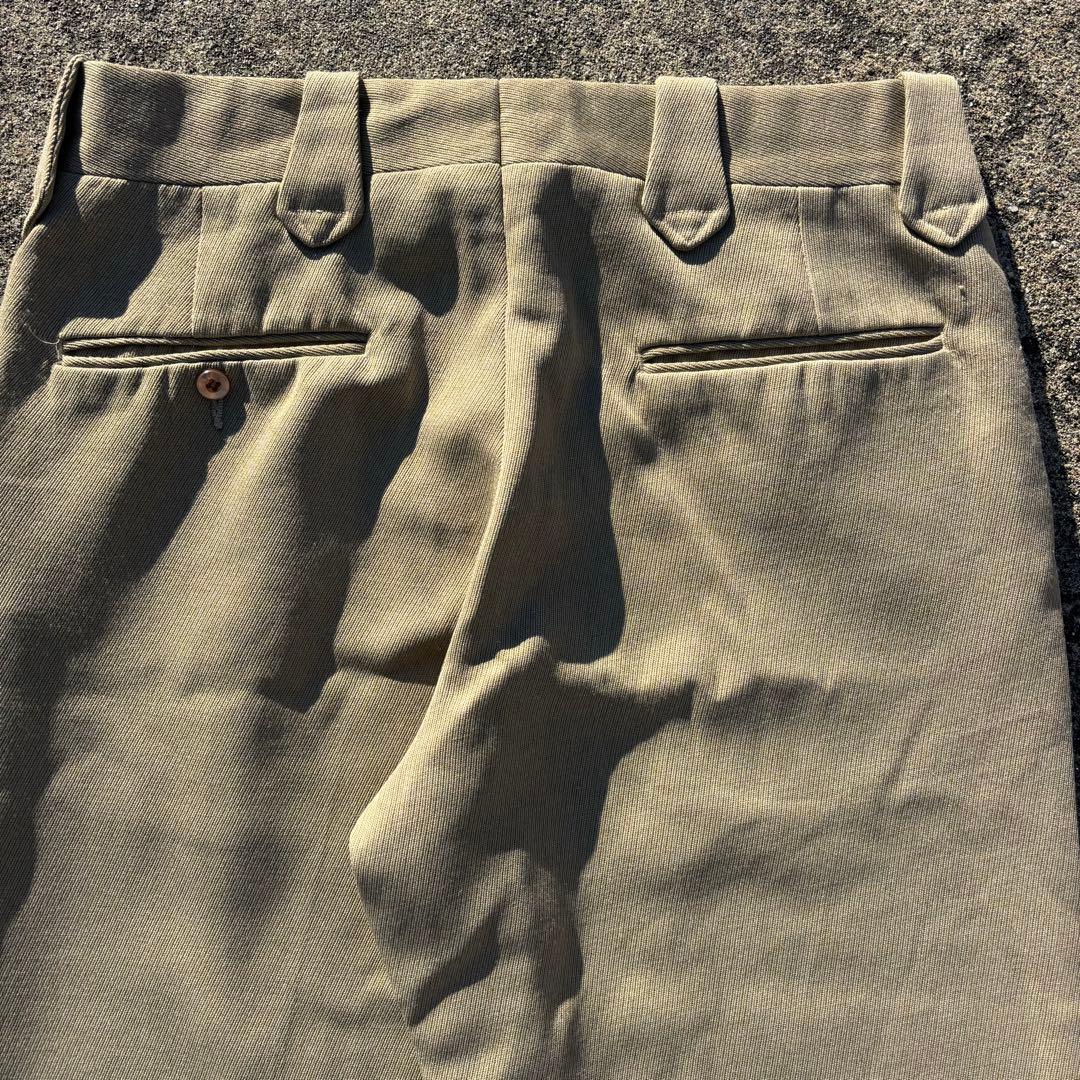 70s usa製　ウールスラックス　ウエスタン　極太　ギャバ　vintage
