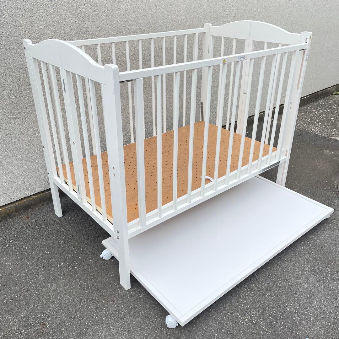 【美品・送料込】ワンタッチハイベッド パル 石崎家具 日本製 ベビーベッド