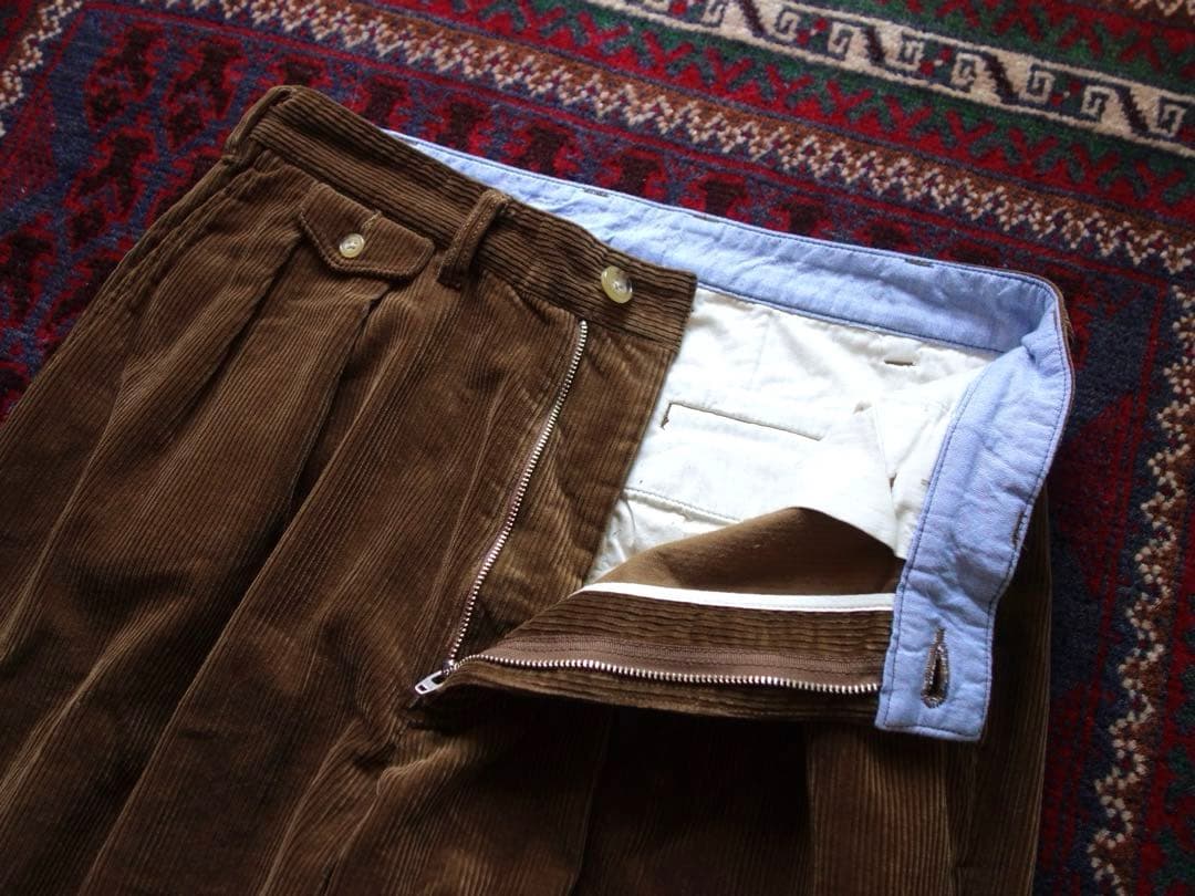 BEAMS PLUS + 2プリーツトラウザーズ M コーデュロイ 美品 日本製