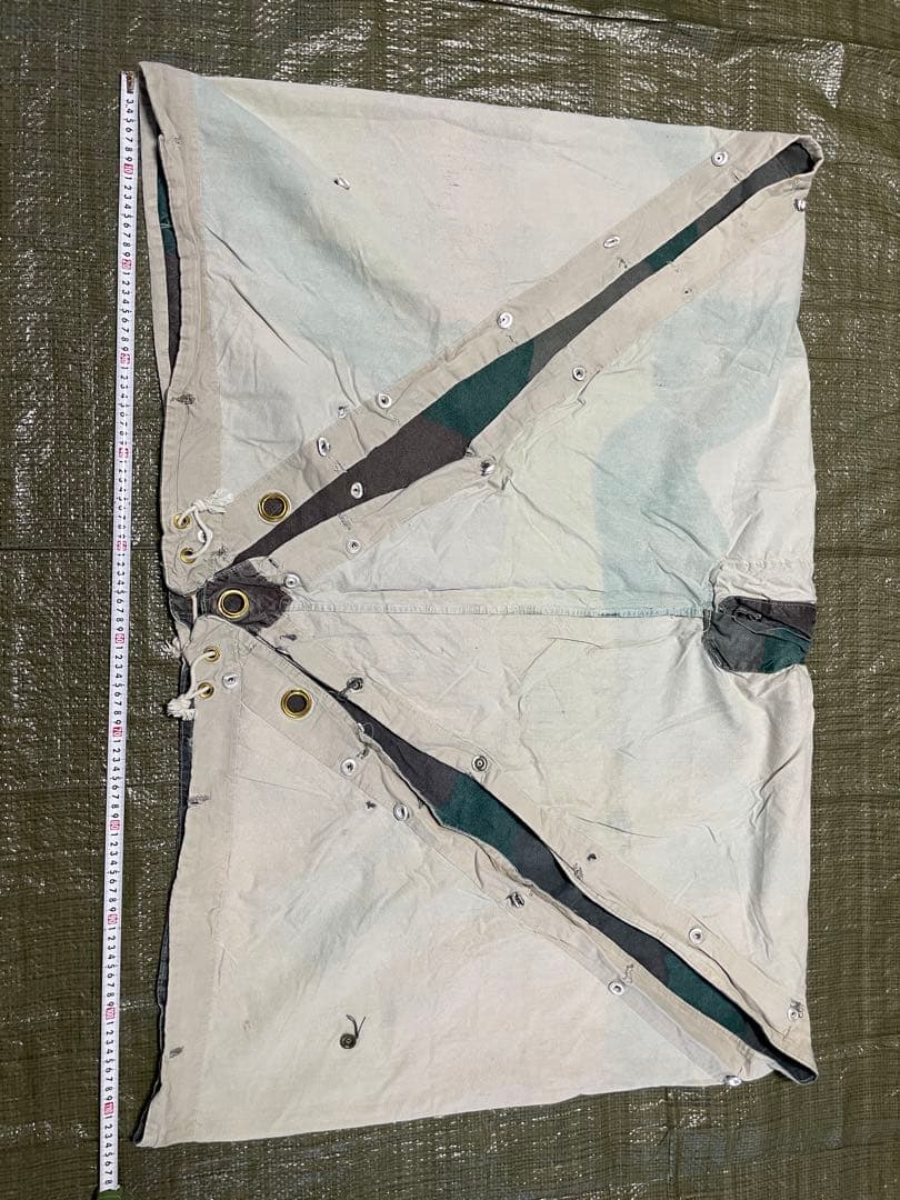 お*い様 スウェーデン軍　軍幕　パズルカモ迷彩 コットン 三角テント