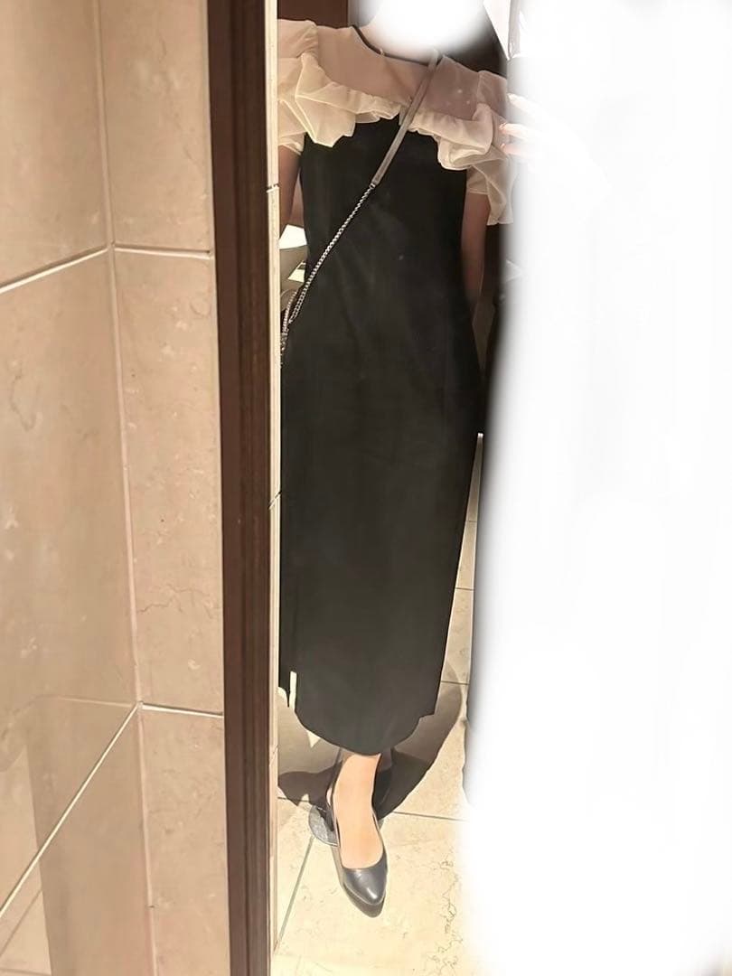 FRAY I.D【着用画像有り】フリルスリーブコンビドレス【結婚式参列ドレス】